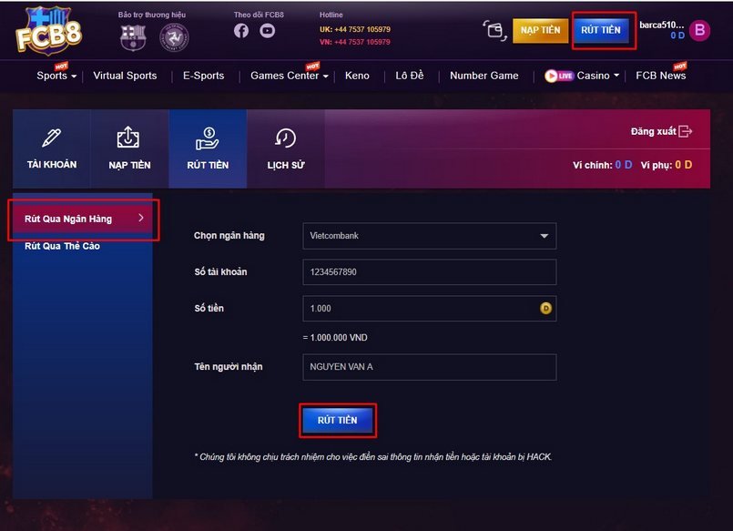 Rút tiền về mức Abcvip - Abcvip